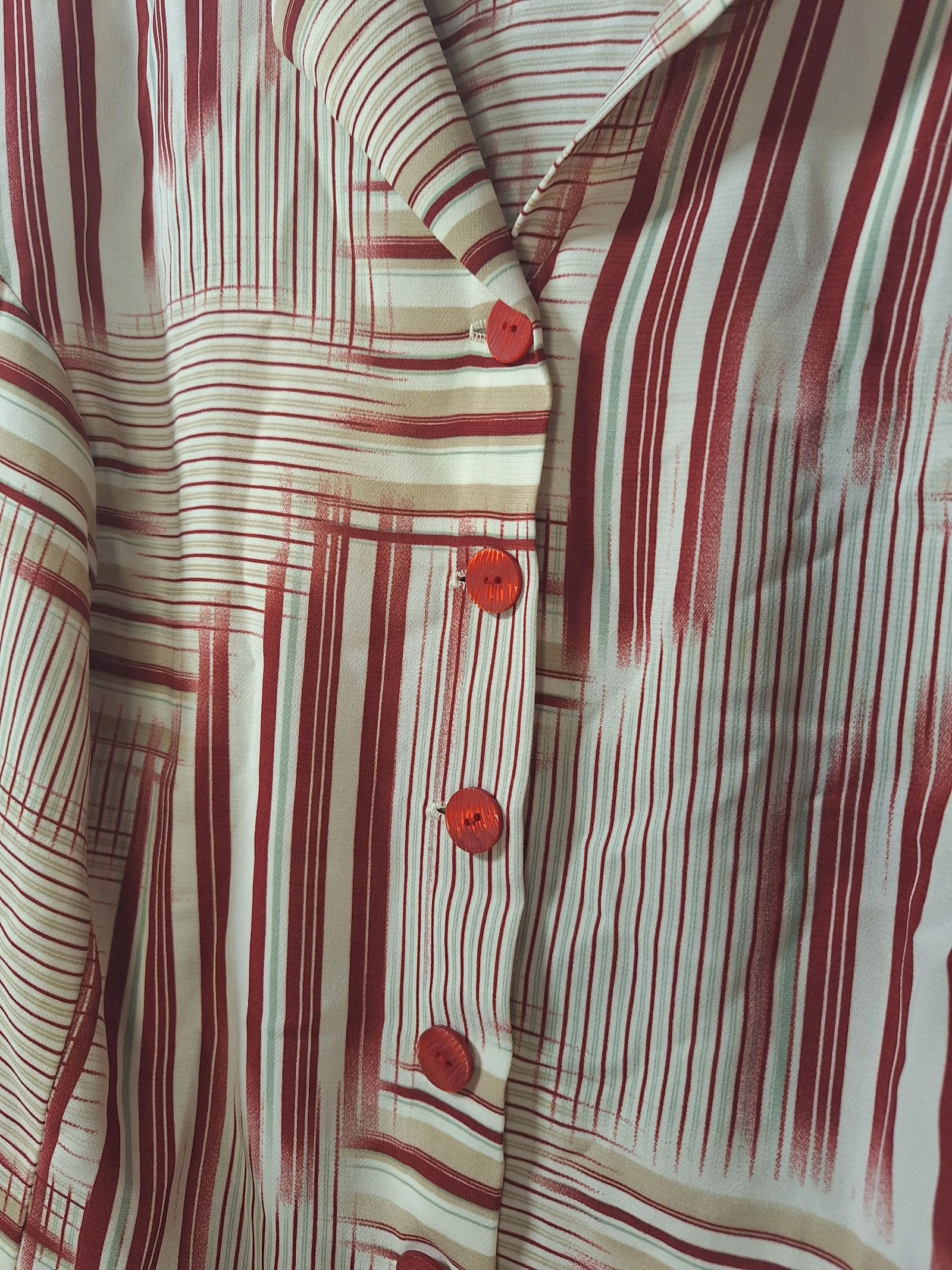 Vintage handmade maroon striped oversize L/XL shirt – photo 3